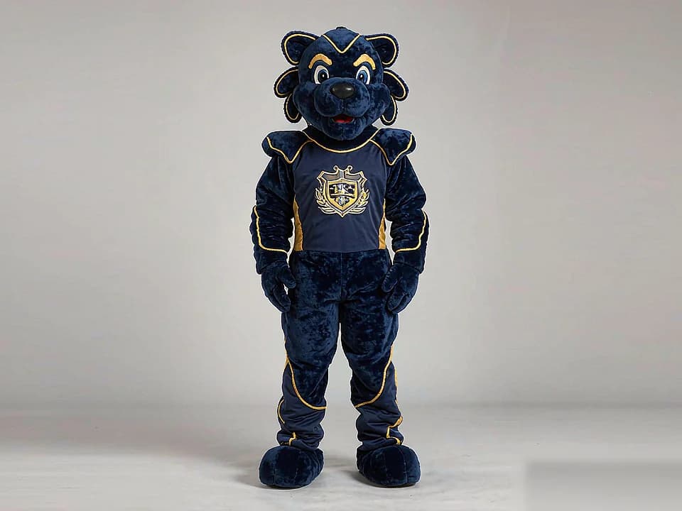 Custom mascot costume concept sketch in school colors